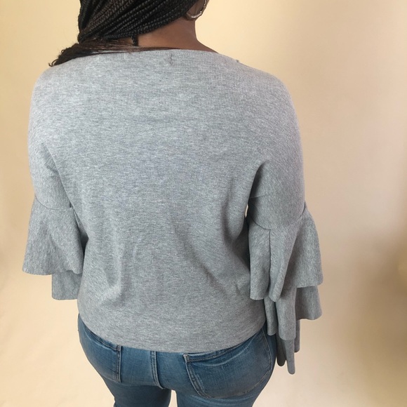 Tiered Sleeve Ribbed Long SleeveTop - Picture 14 of 15